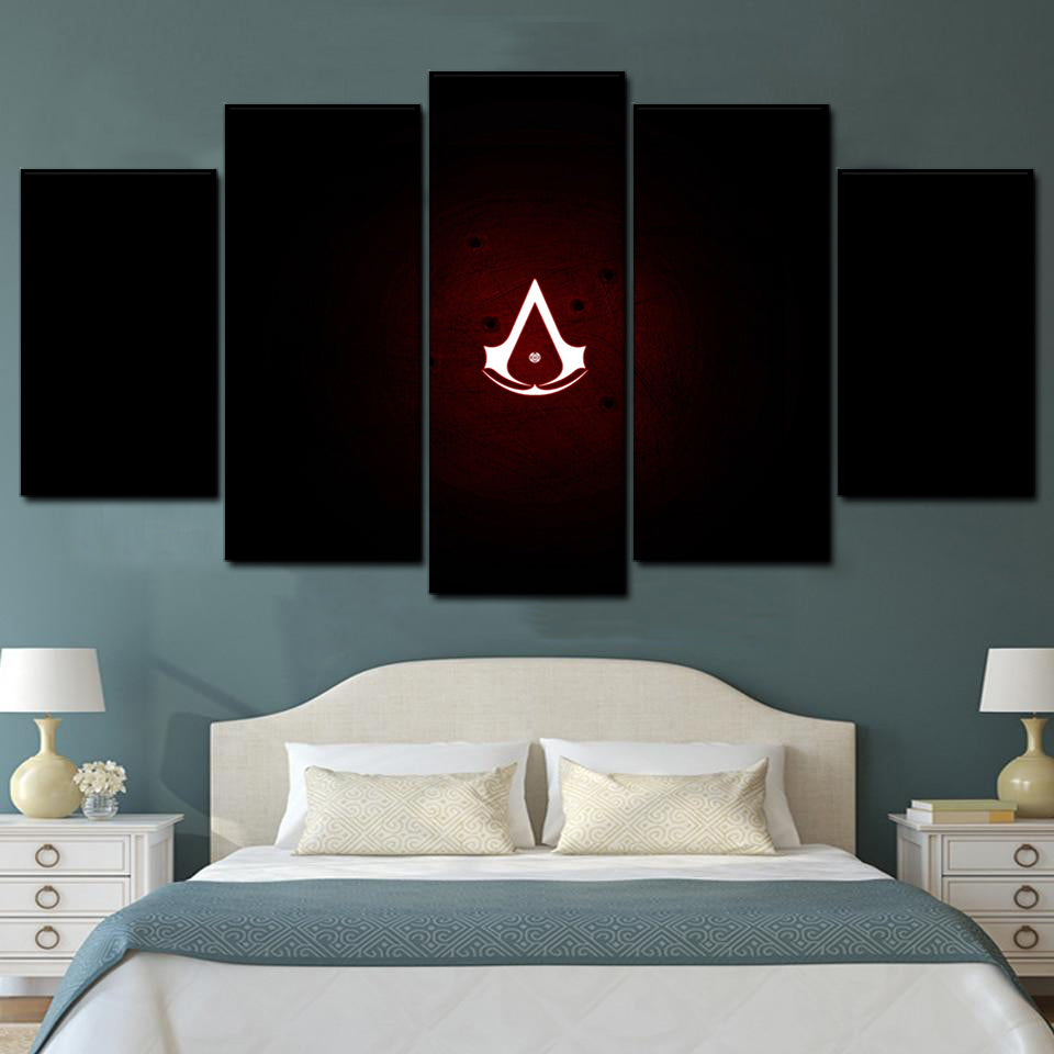 Assassin's Creed Symbol Canvas Wall Art Print Abstract Home Decor 5 Panel Pictures Paintings 5 Pieces Canvas