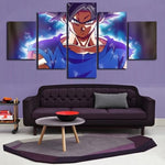 Dragon Ball Super Ultra Instinct Goku 5 Pieces Canvas Living Room Decoration Wall Art 5 Panel Canvas