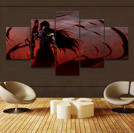 Ichigo Getsuga Tenshou Form Canvas 5 Pieces Wall Art Poster Living Room Custom Printed 5 Panel Canvas Home Decor