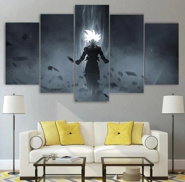 Dragon Ball Super Goku 5 Pieces Decor Canvas Wall Art Living Room 5 Panel Canvas