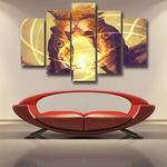 Naruto and Minato Rasengan 5 Pieces Canvas Wall Art Living Room Home Decor Son and Father Rasengan 5 Panel Canvas