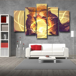 Naruto and Minato Rasengan 5 Pieces Canvas Wall Art Living Room Home Decor Son and Father Rasengan 5 Panel Canvas