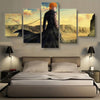 Ichigo Kurosaki Bankai Form 5 Panel Canvas Painting Wall Art Poster Pictures Bleach 5 Pieces Canvas