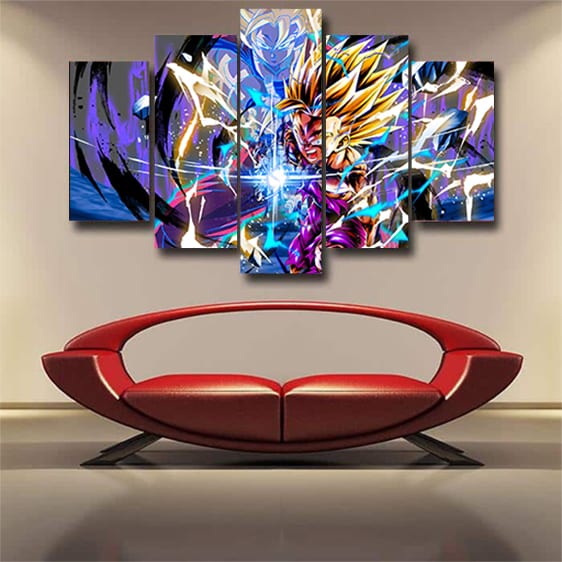 Dragon Ball Z Father Son Kamehameha 5 Pieces Canvas Wall Art Home Decor Living Room 5 Panel Canvas