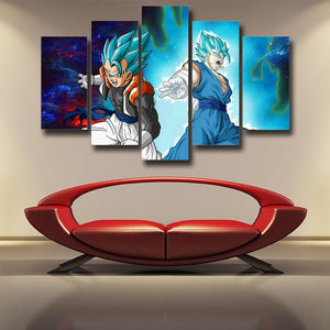 Dragon Ball Super Gogeta and Vegeta 5 Pieces Canvas Wall Art Home Decor Living Room Canvas