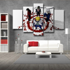 Four Hokage's Hidden Leaf 5 Panel Canvas Wall Art Bedroom Home Decor Canvas