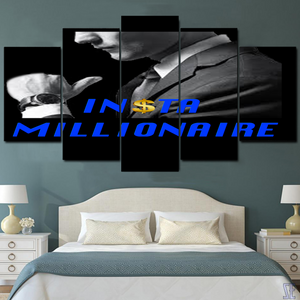 Insta Millionaire Wall Art 5 Pieces Canvas Living Room Home Decor 5 Panel Canvas