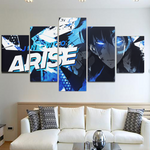 Solo Leveling Sung Jin-Woo Arise 5 Pieces Canvas Home Decor Living Room 5 Panel Canvas