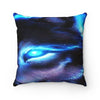 Blue Eyes Wolf Polyester Square Pillow