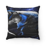 Red Dragon Blue Wolf Polyester Square Pillow